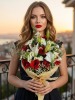 Kırmızı Gerbera ve Beyaz Lilyum Buketi